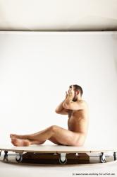 Nude Man White Sitting poses - simple Average Short Brown Sitting poses - ALL Multi angles poses Realistic